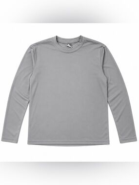 Opna Youth XS Gray Athletic Long Sleeve Performance Shirt Boys Activewear